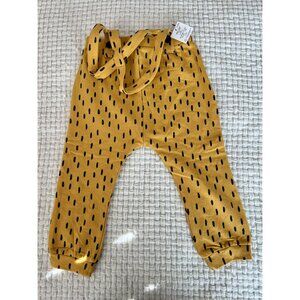 NWT Yellow And Black Cheetah Suspenders Pants